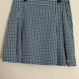 Tory Sport Blue and White Gingham A-Line  Golf Skirt